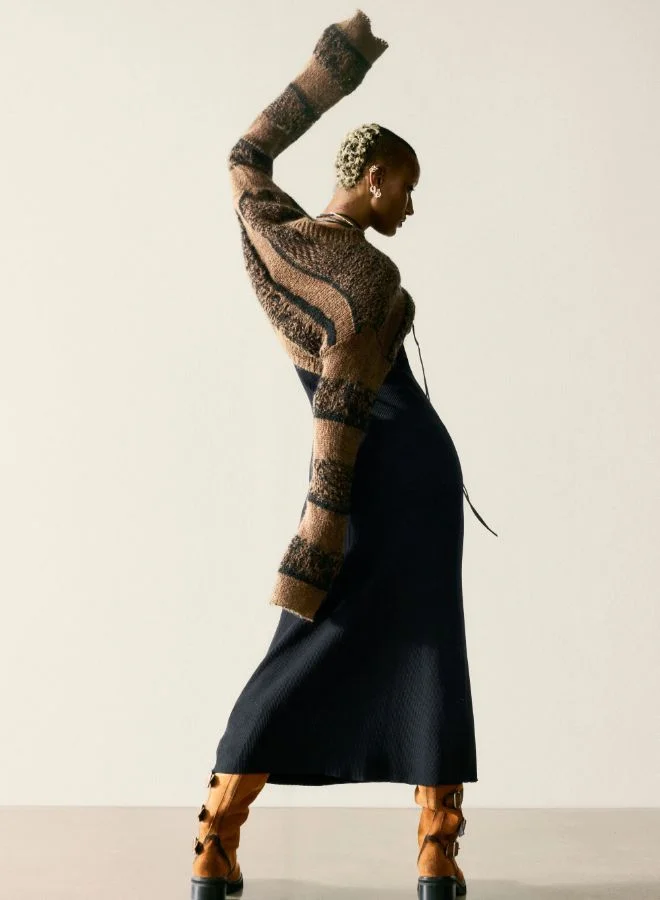 Desigual black 2-In-1 Knit Dress for Women | Best Price UAE